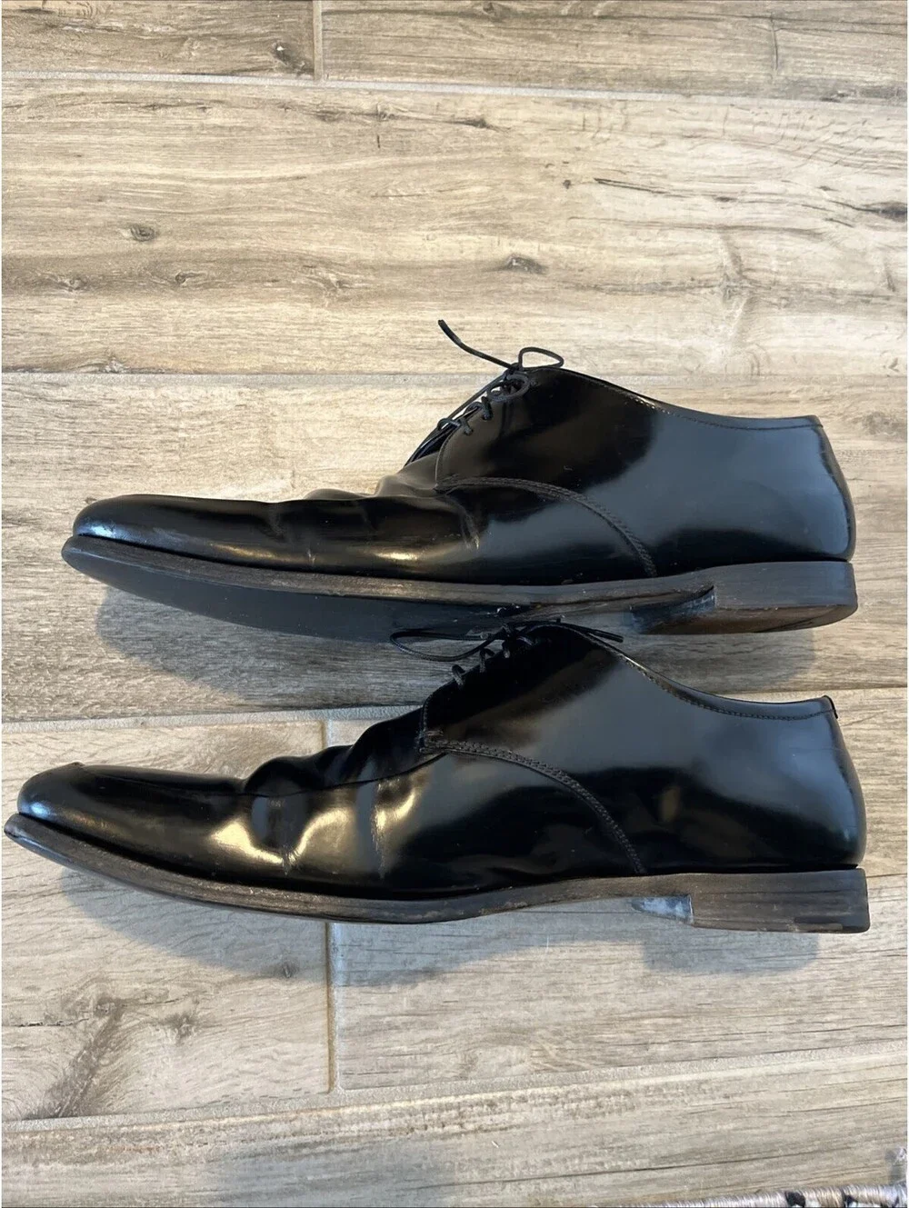 PRADA MENS BLACK DRESS OXFORD SHOES SIZE 9.5 MADE IN ITALY GOOD CONDITION!